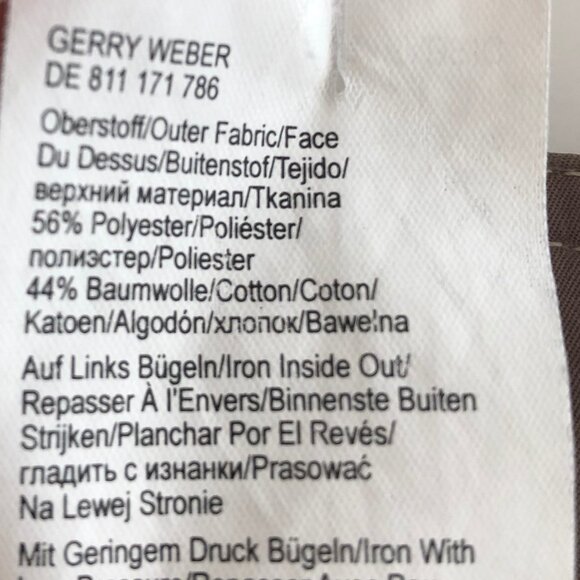 Gerry Weber Hi Waisted Straight Leg Pants w Pick Stitching Olive Green Sz 10 - Picture 11 of 12